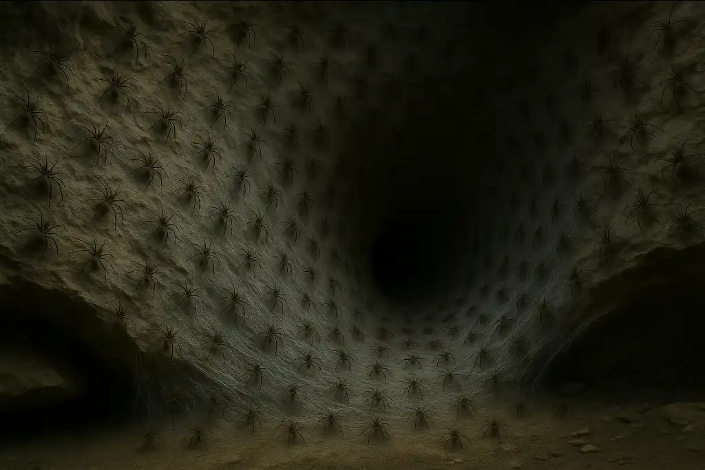 La telaraña más grande del mundo: más de 111,000 arañas viven juntas en una cueva (imágenes reales)