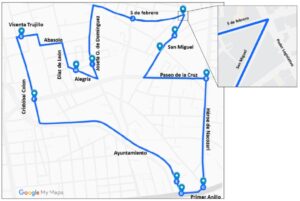 Recorrido de la carrera atlética