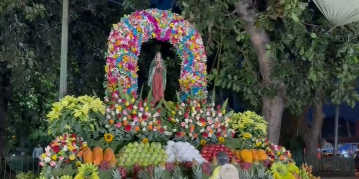 Altar guadalupano hecho con fruta en Atlixco mantiene tradición de casi 30 años