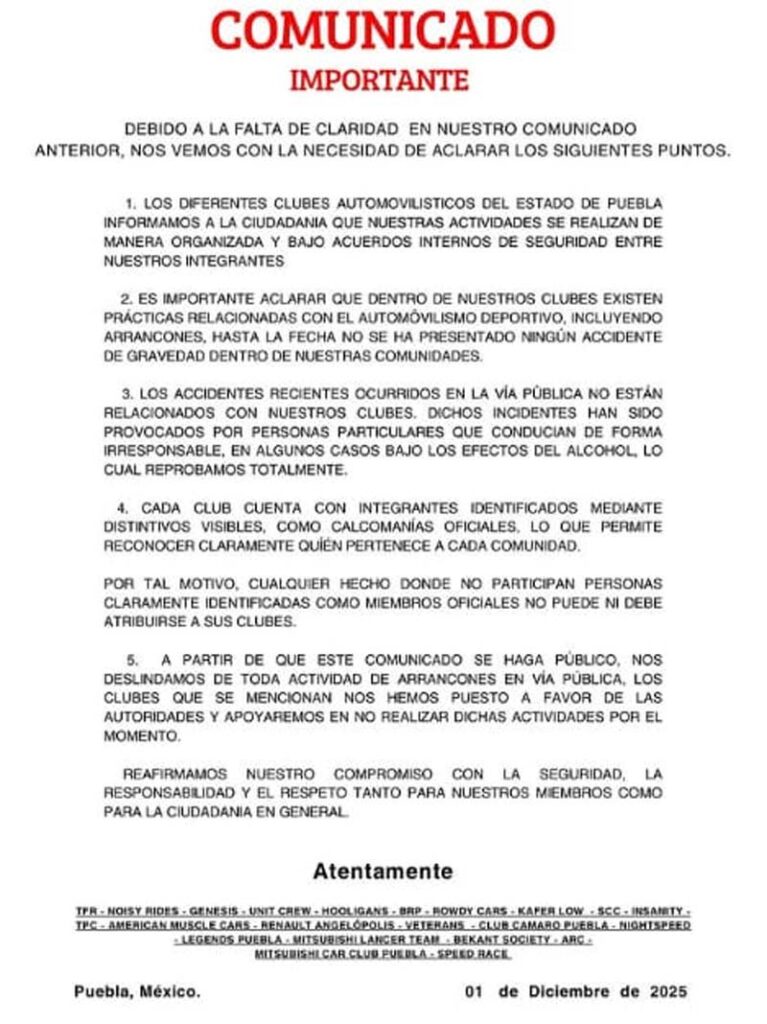 Tras choque mortal en la Atlixcáyotl, Club Noisy Rides elimina sus redes sociales