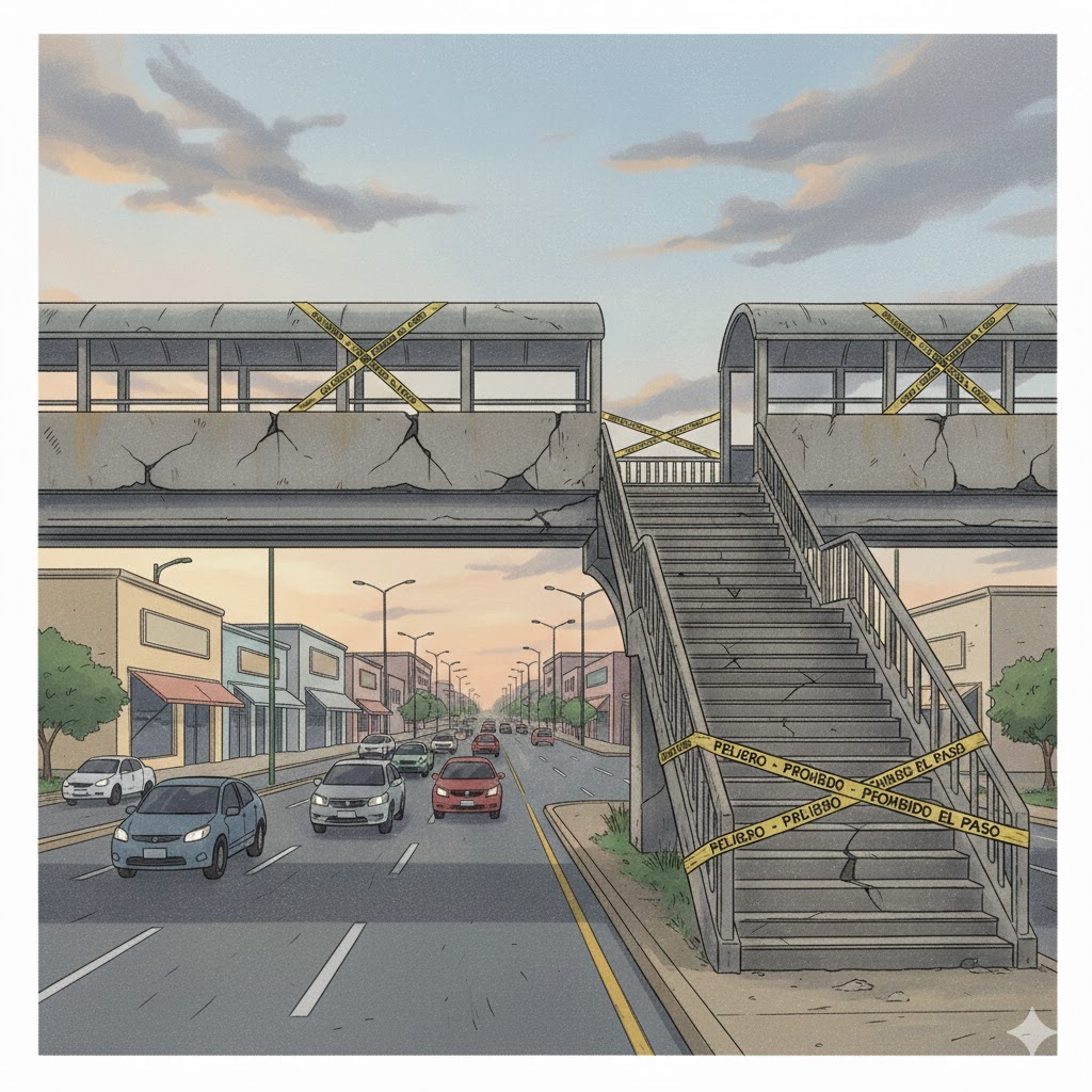 Demolerán otro puente peatonal por riesgos de seguridad en Segundo Anillo