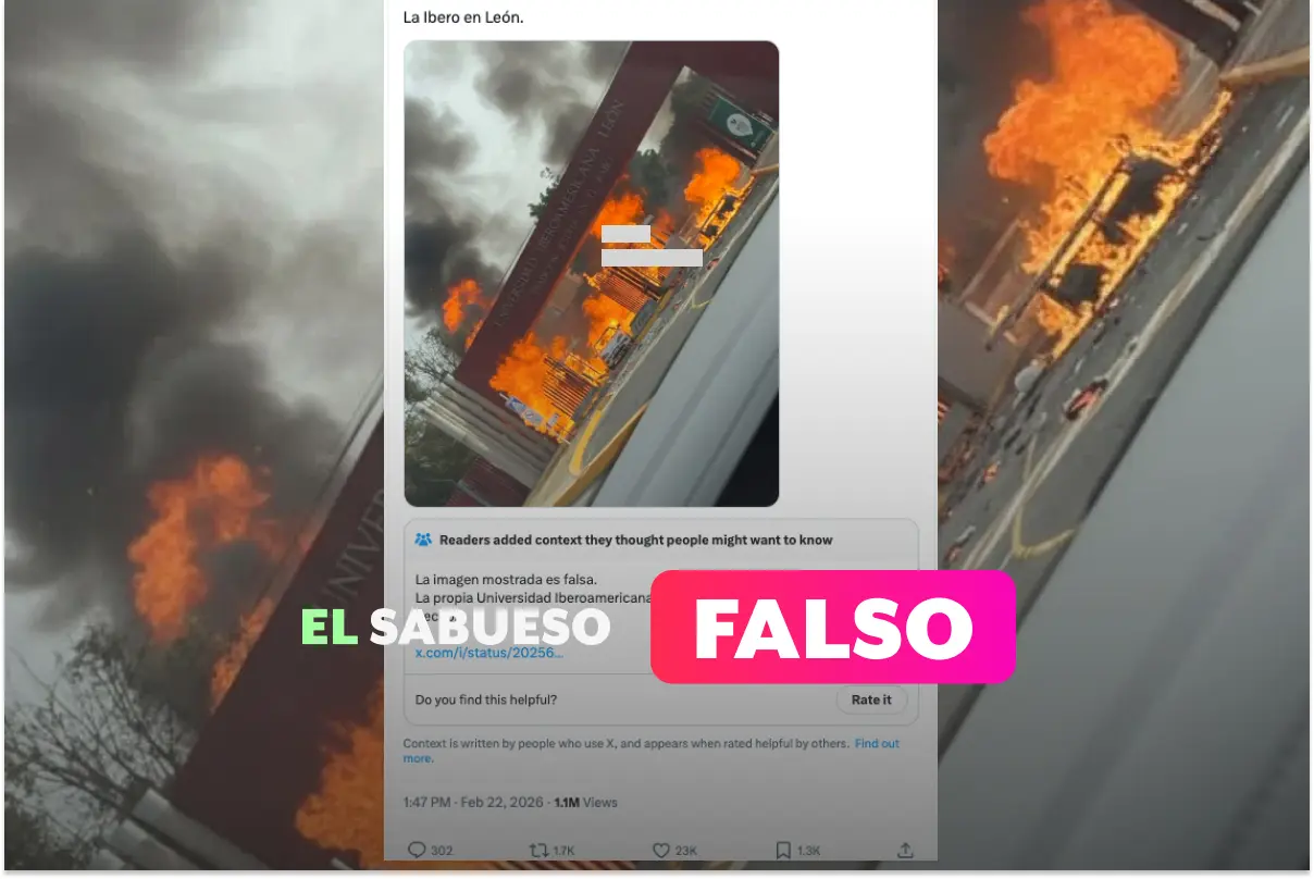 La fachada de la Ibero León no fue incendiada tras el abatimiento del Mencho; la universidad lo desmintió