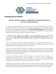 Imagen: Comunicado de prensa Octavio Sandoval es designado Coordinador Estatal de los CCE de Baja Californa / Nw Noticias Baja California