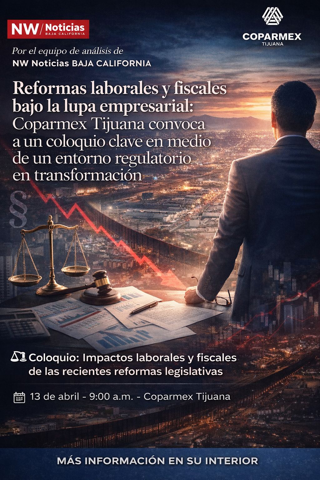 Reformas laborales y fiscales bajo la lupa empresarial: Coparmex Tijuana convoca a un coloquio clave en medio de un entorno regulatorio en transformación