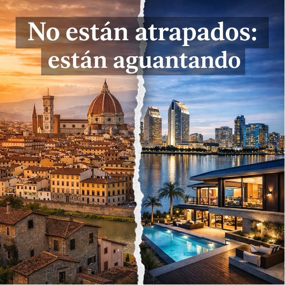 No están atrapados: están aguantando. Cómo la cultura inmobiliaria define el mercado, desde Italia hasta California.