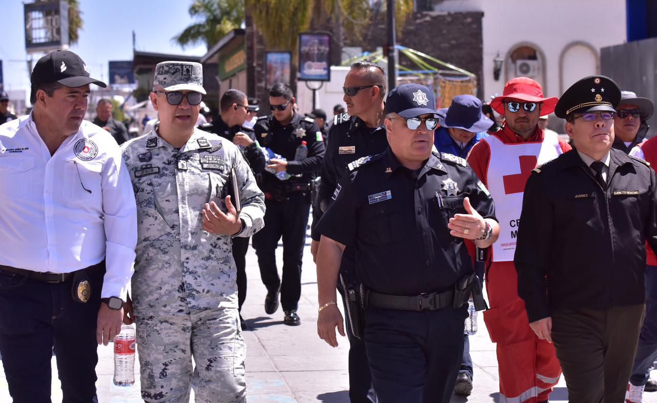 Supervisan Policía, Ejército y Guardia Nacional zona ferial