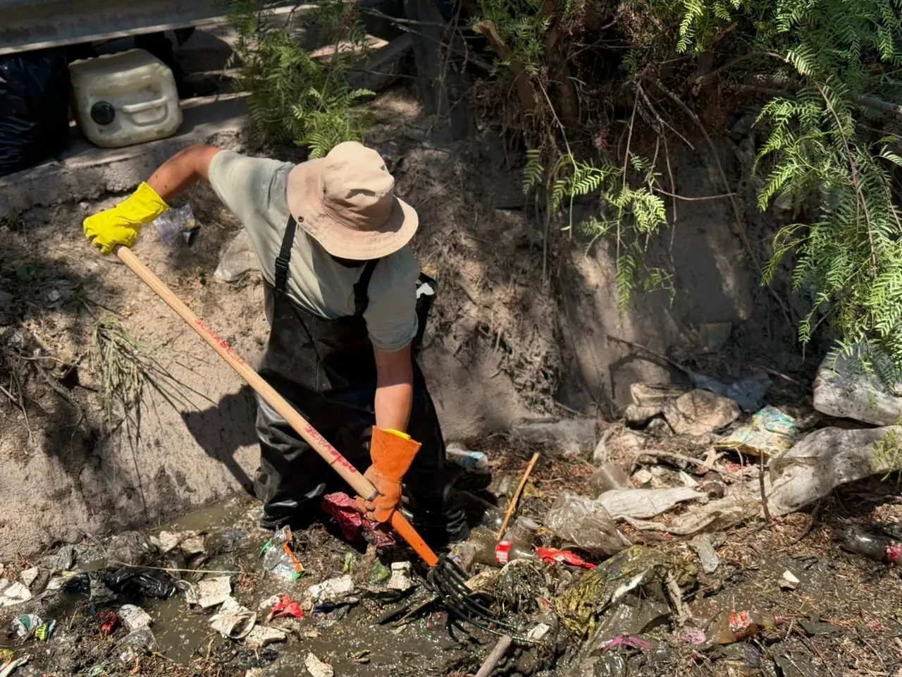 Realizan jornada de limpieza intensiva en Arroyo El Cedazo