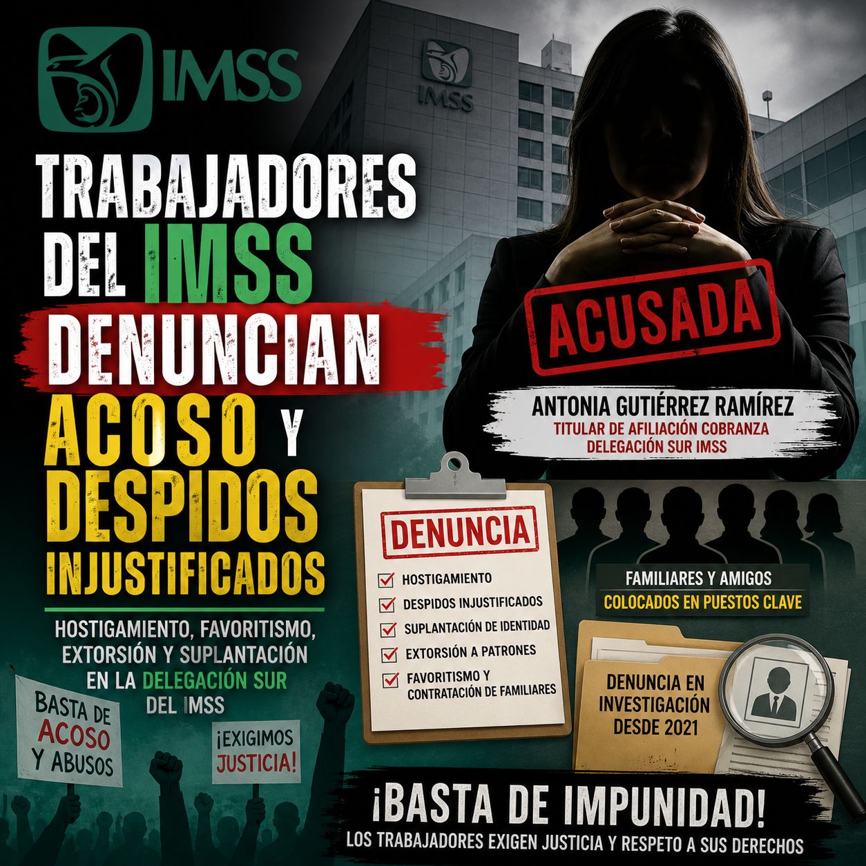 Trabajadores del IMSS denuncian acoso y despidos injustificados