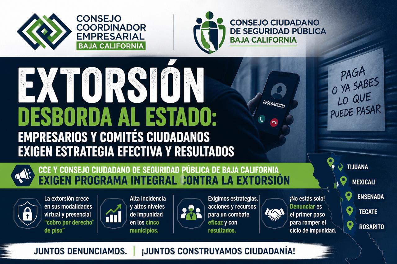 Extorsión desborda al estado: sector empresarial, Consejo y Comités Ciudadanos de Seguridad exigen estrategia integral y resultados inmediatos