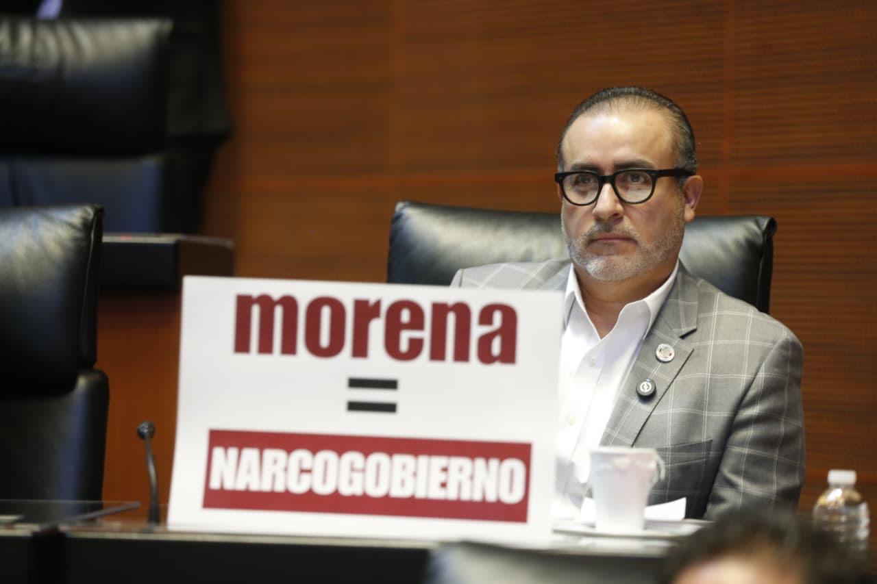 EXIGE EL SENADOR MAX GARCIA EN TRIBUNA, JUICIO Y EXTRADICCION DE ROCHA MOYA