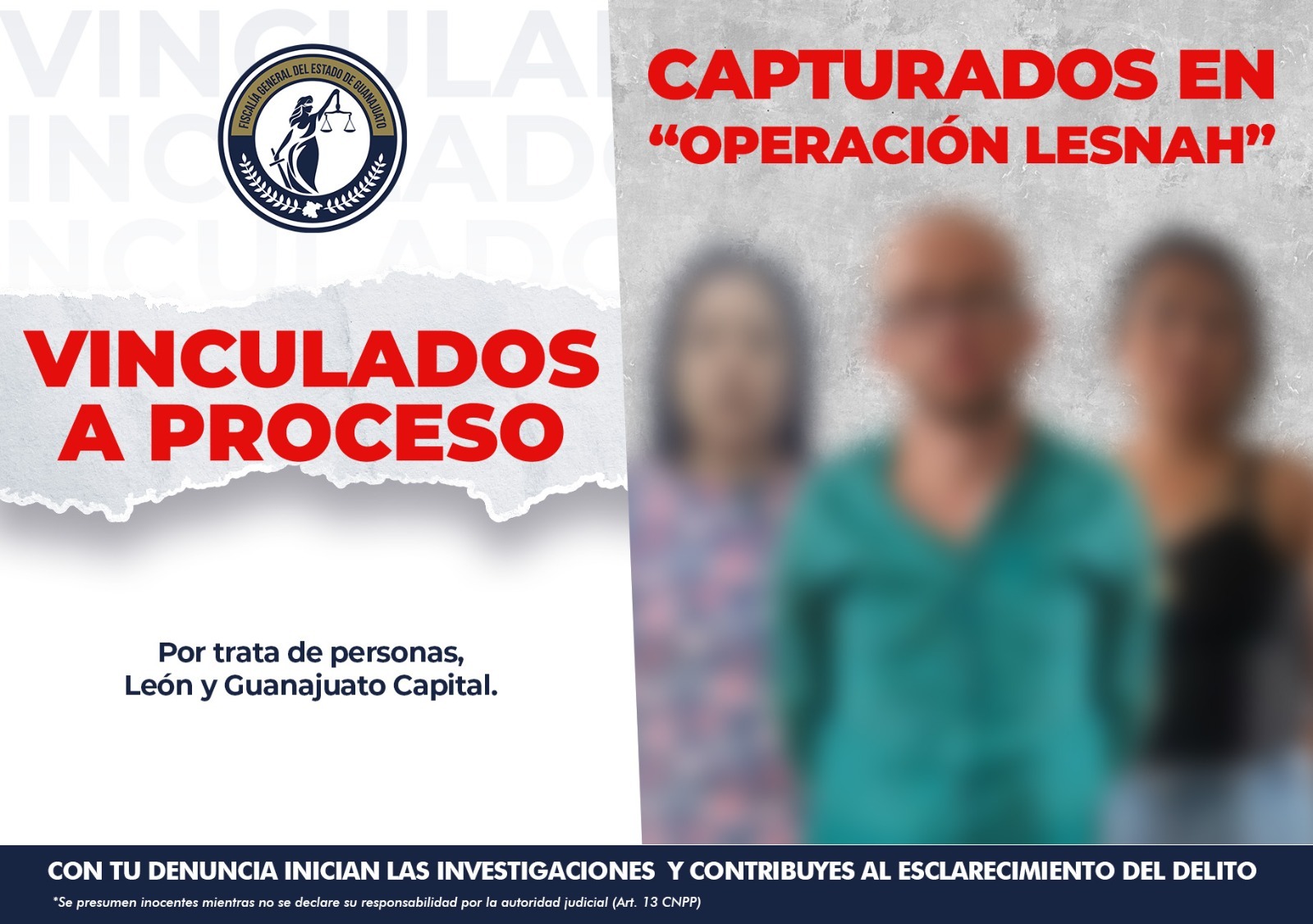 “Operación Lesnah”: rescatan a tres menores y desmantelan red de trata en Guanajuato