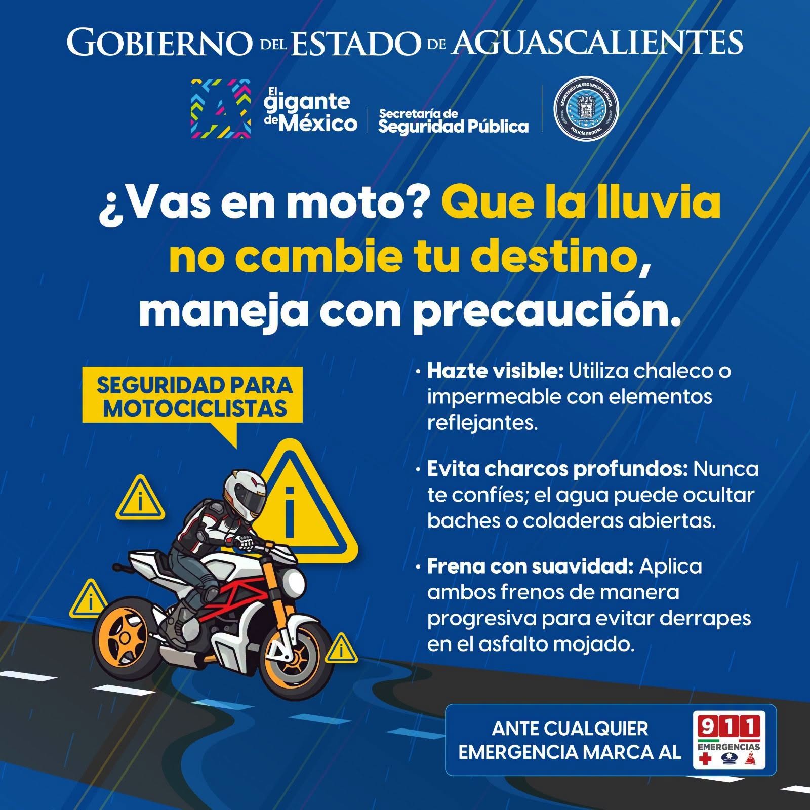 ¿Eres motociclista? Sigue estas recomendaciones para rodar bajo la lluvia