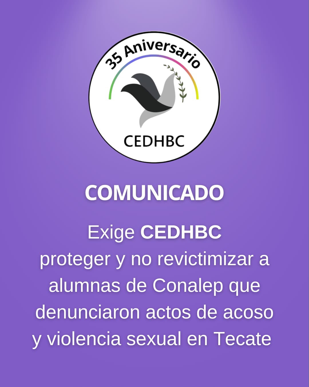 EXIGE CEDHBC PROTEGER Y NO REVICTIMIZAR A ALUMNAS DE CONALEP QUE DENUNCIARON ACTOS DE ACOSO Y VIOLENCIA SEXUAL EN TECATE