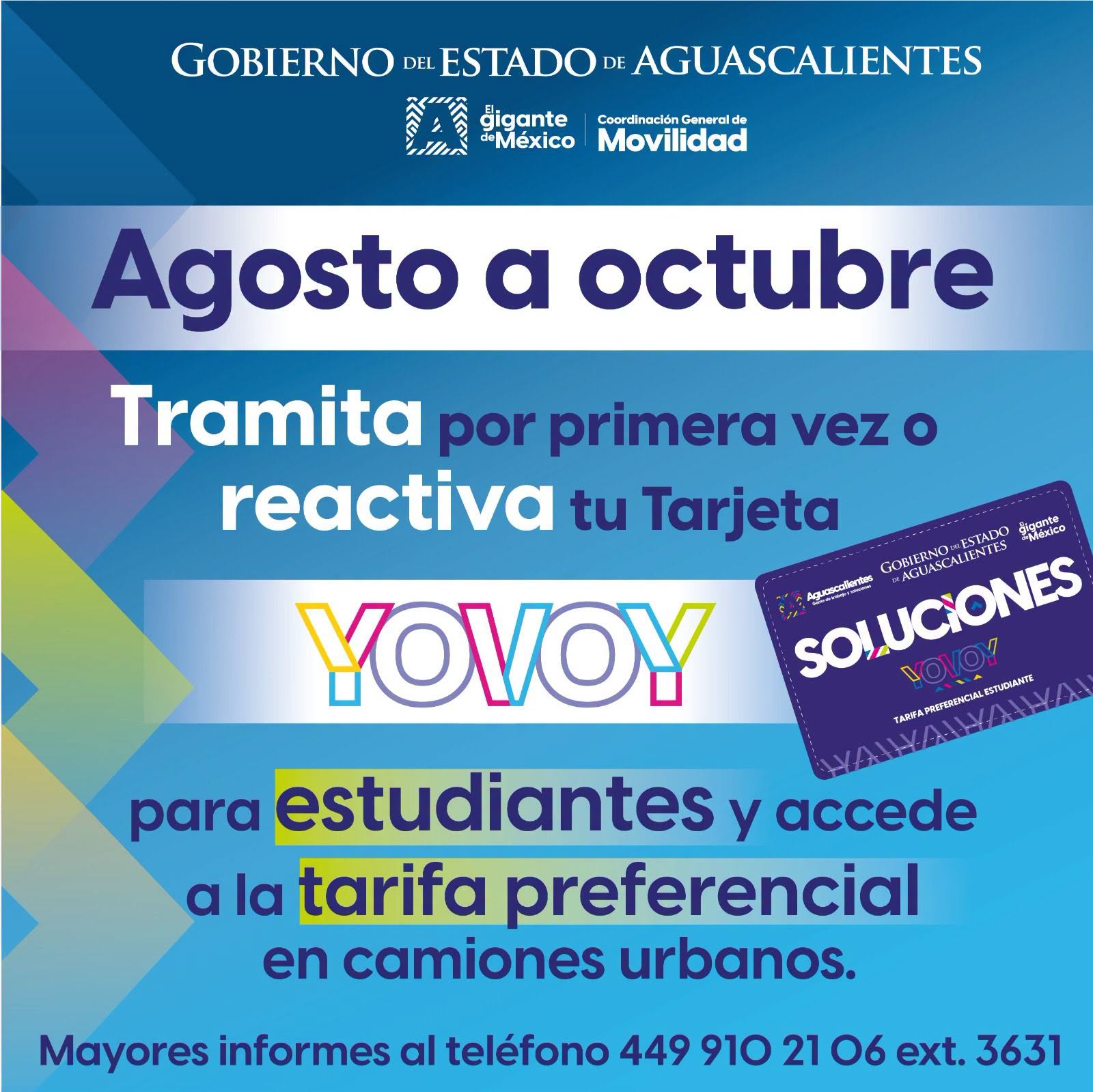 Invitan a estudiantes a tramitar o reactivar su Tarjeta YoVoy con tarifa preferencial
