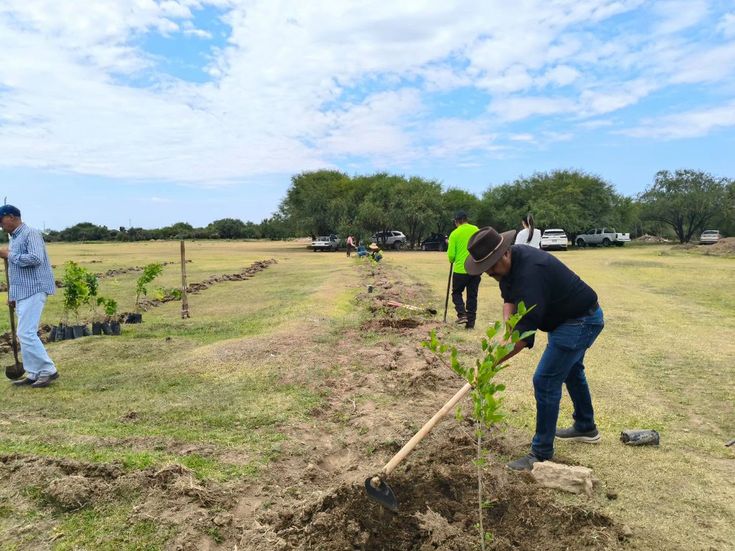 Impulsan reforestación en Cosío con 90 nuevos árboles en la comunidad de La Punta