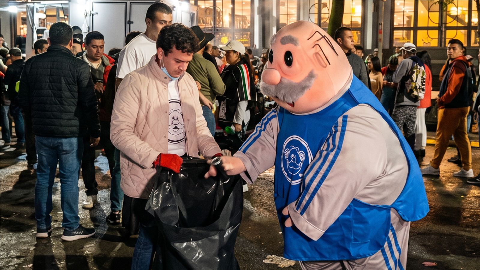 Dr. Simi pone el ejemplo y limpia calles de la CDMX tras festejos de México