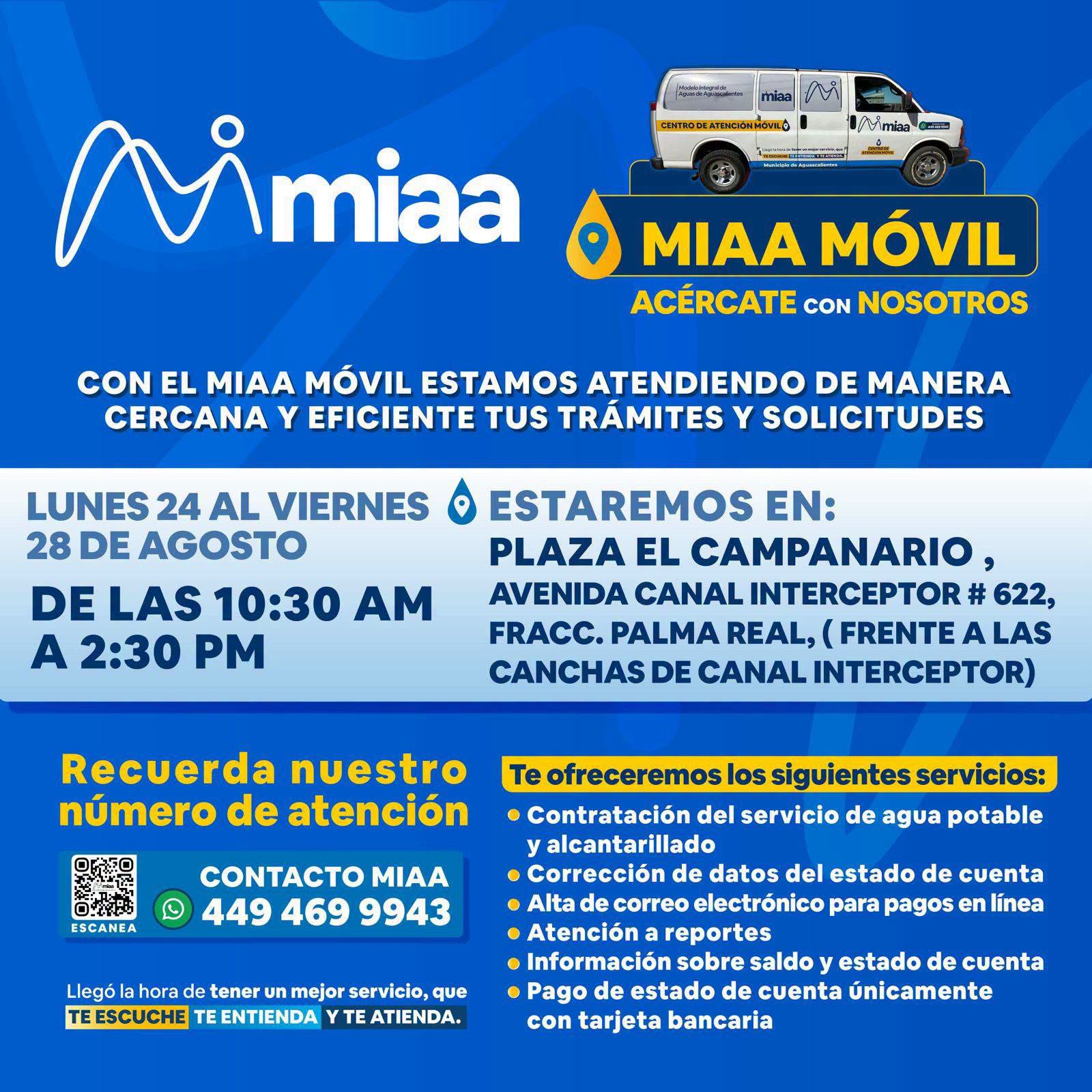 MIAA Móvil acercará sus servicios a vecinos de Plaza El Campanario
