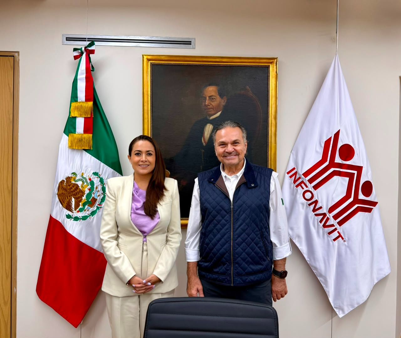 Tere Jiménez se reúne con Octavio Romero, director del Infonavit; acuerdan impulsar más vivienda social en Aguascalientes