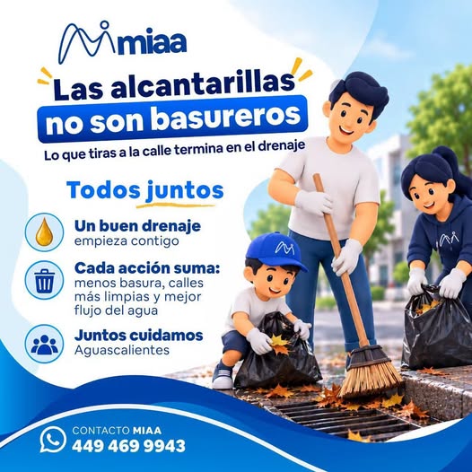 Exhorta MIAA a no tirar basura en las alcantarillas de Aguascalientes