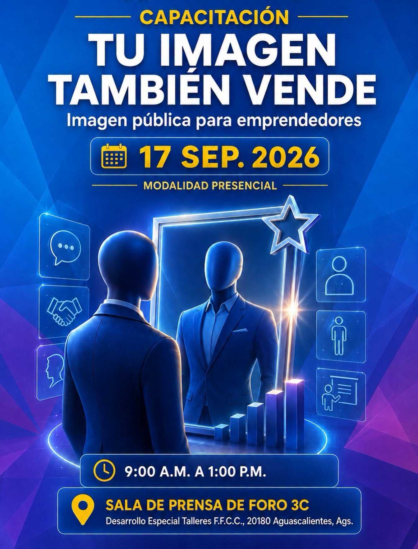 Invitan a emprendedores de Aguascalientes a capacitación para fortalecer su imagen profesional