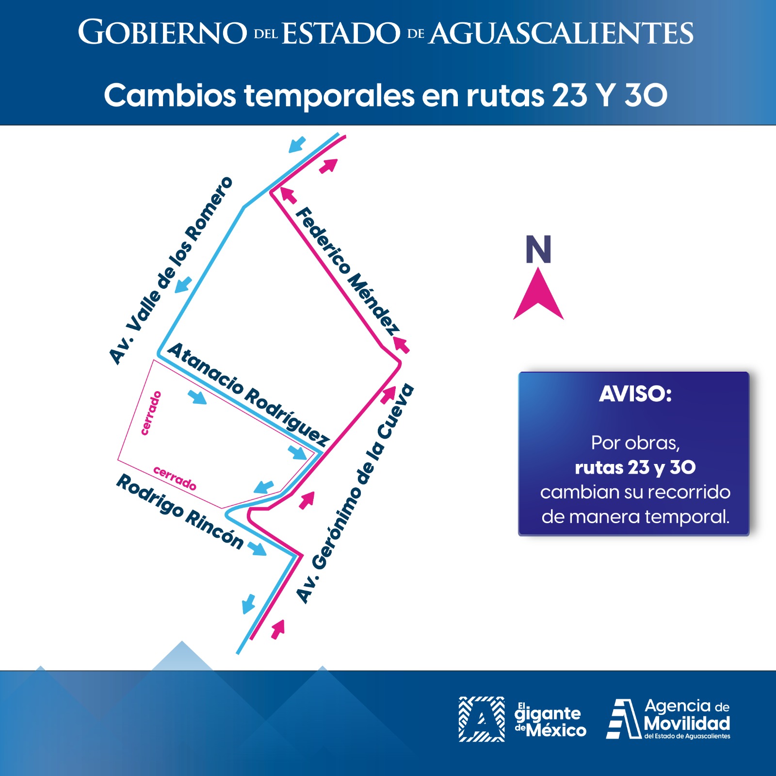 Modifican temporalmente recorridos de las rutas 23, 30 y 34 por obras en Villas de Nuestra Señora