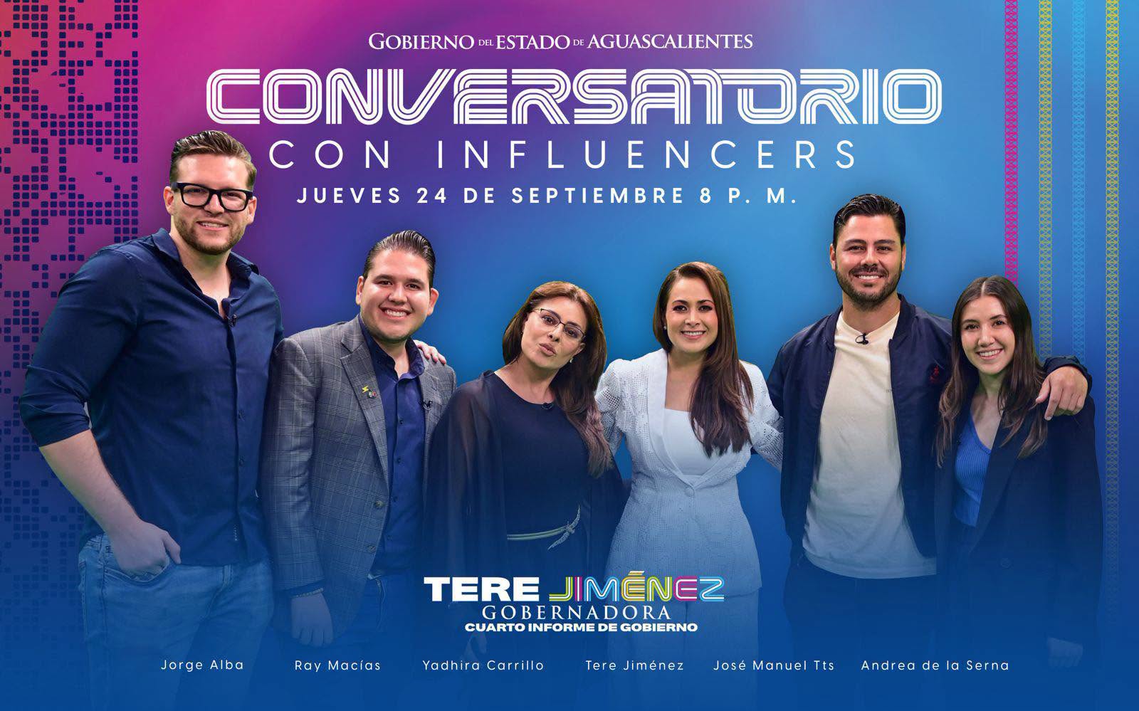Tere Jiménez conversará con influencers de Aguascalientes en el marco de su Cuarto Informe