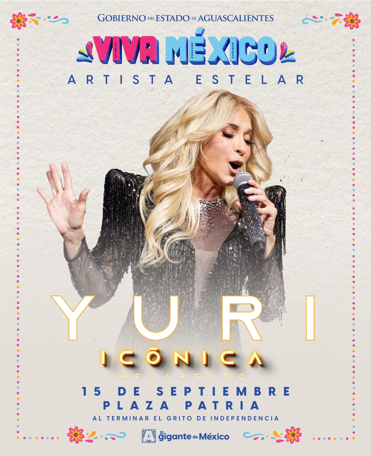 Yuri en Aguascalientes para celebrar las fiestas patrias